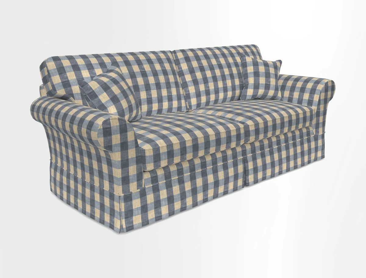 Lanhydrock 4 Seater Sofa in Floral Linens Lela Mystery Indigo