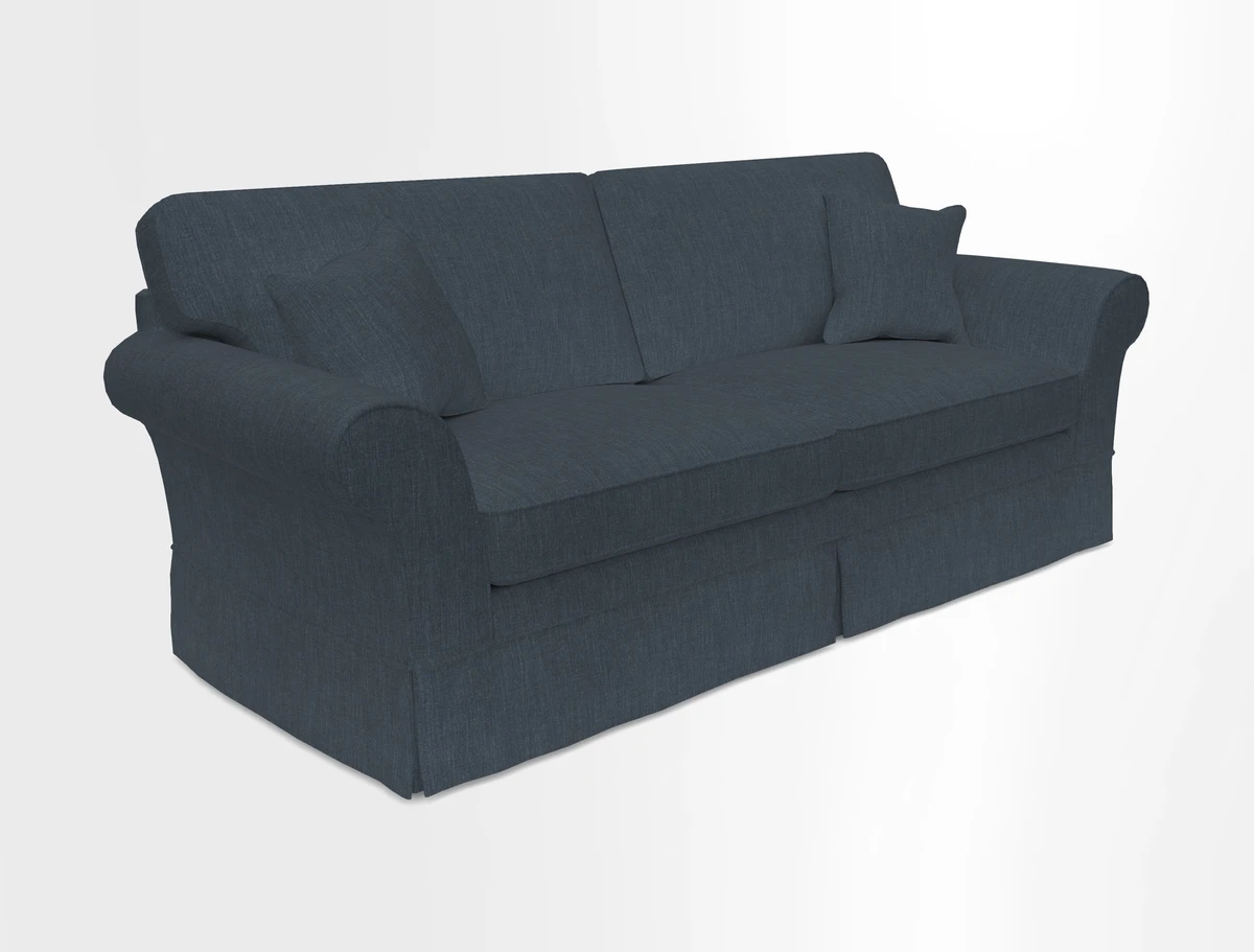 Lanhydrock 4 Seater Sofa in Floral Linens Lela Mystery Indigo