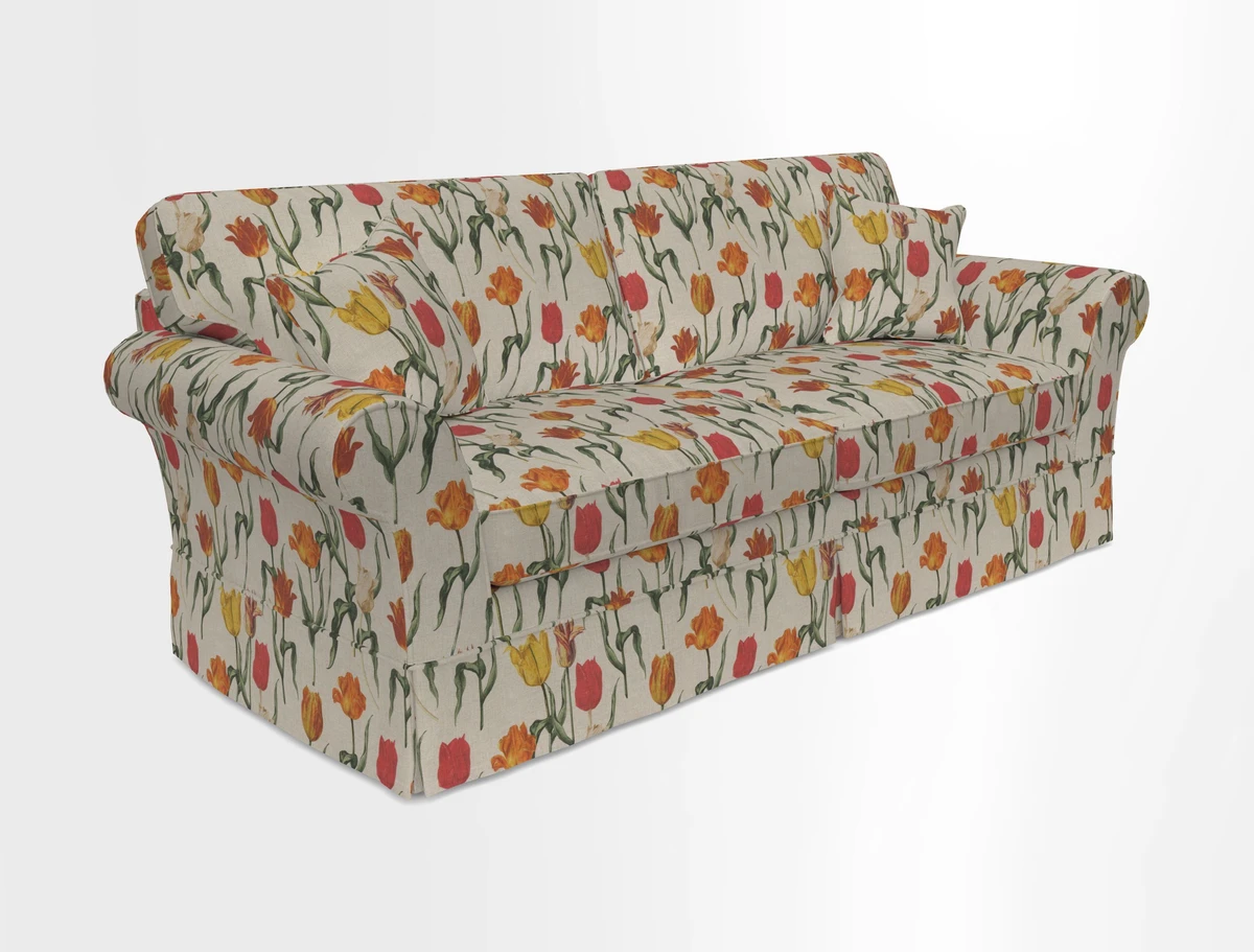 Lanhydrock 4 Seater Sofa in Floral Linens Lela Mystery Indigo