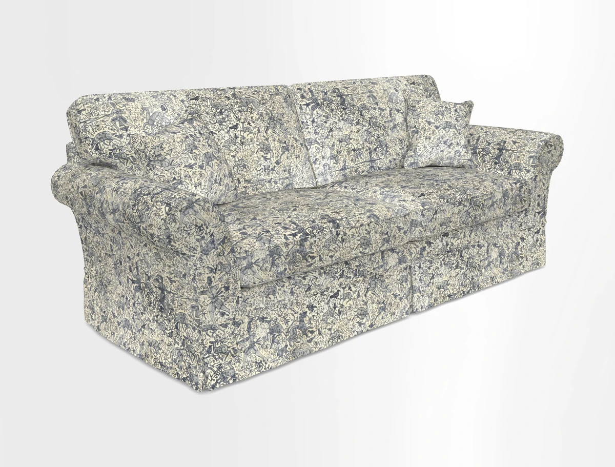 Lanhydrock 4 Seater Sofa in Floral Linens Lela Mystery Indigo