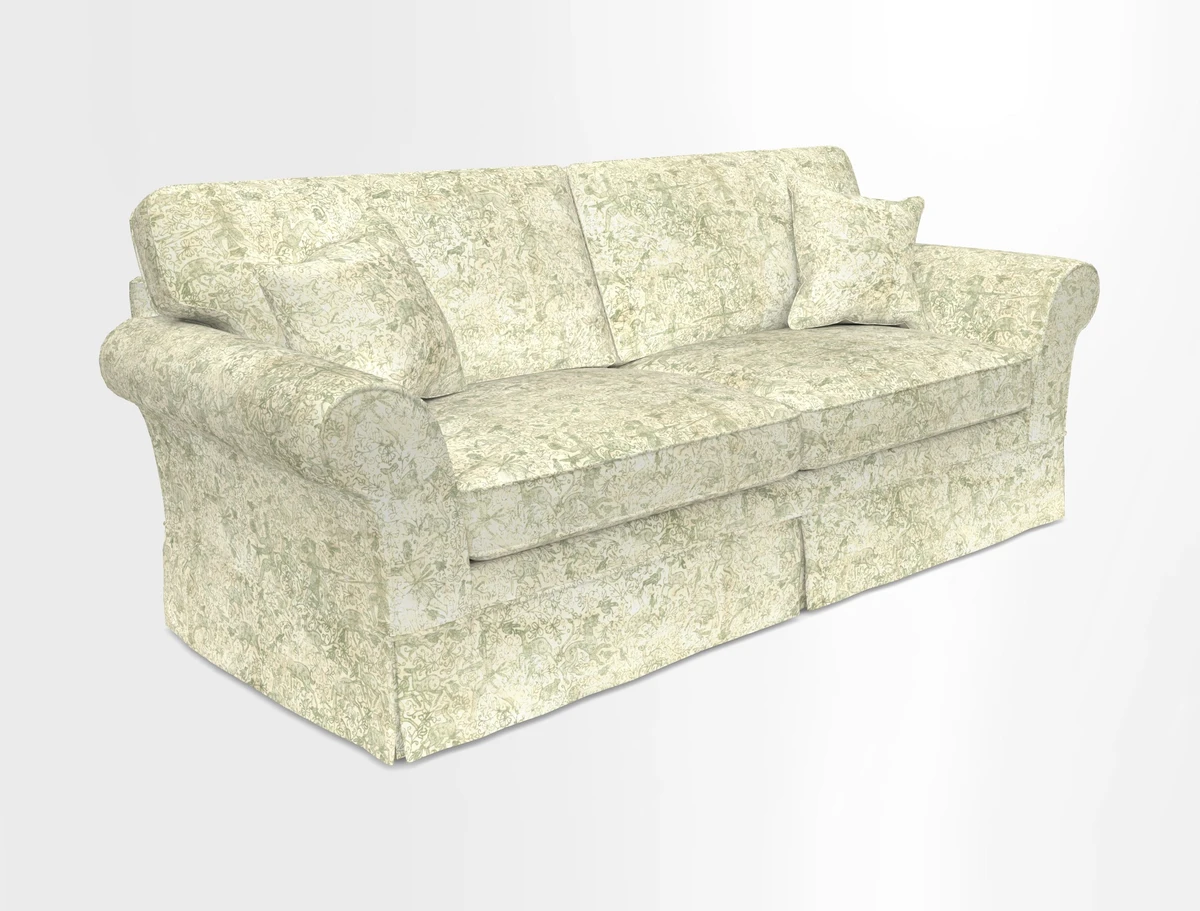 Lanhydrock 4 Seater Sofa in Floral Linens Lela Mystery Indigo
