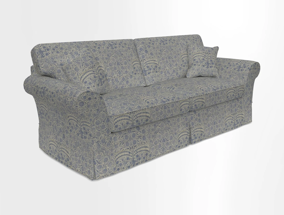 Lanhydrock 4 Seater Sofa in Floral Linens Lela Mystery Indigo