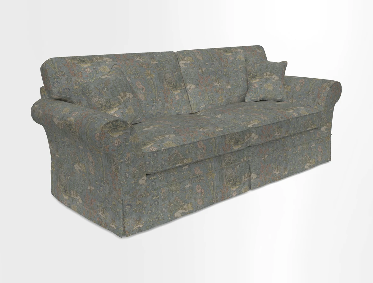 Lanhydrock 4 Seater Sofa in Floral Linens Lela Mystery Indigo