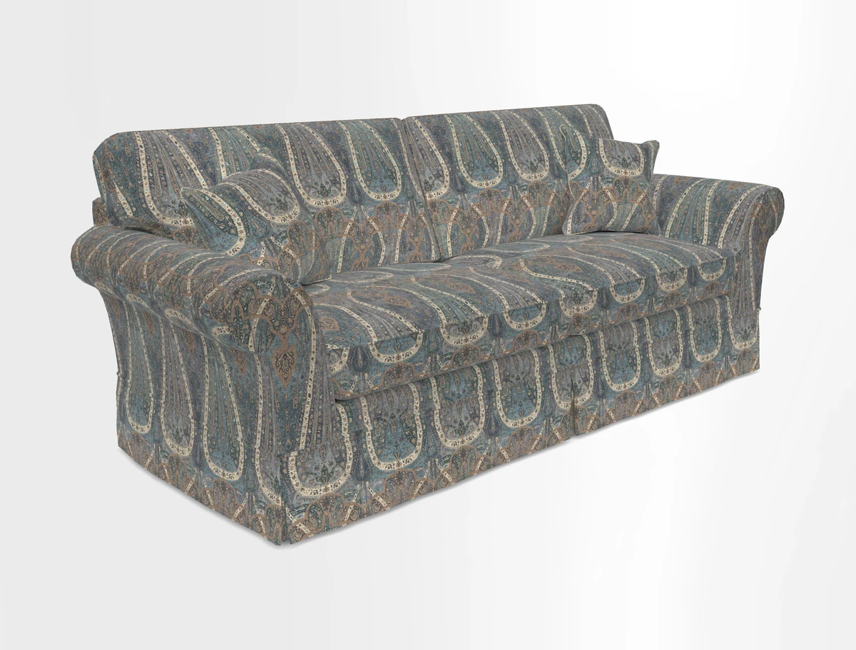 Lanhydrock 4 Seater Sofa in Floral Linens Lela Mystery Indigo