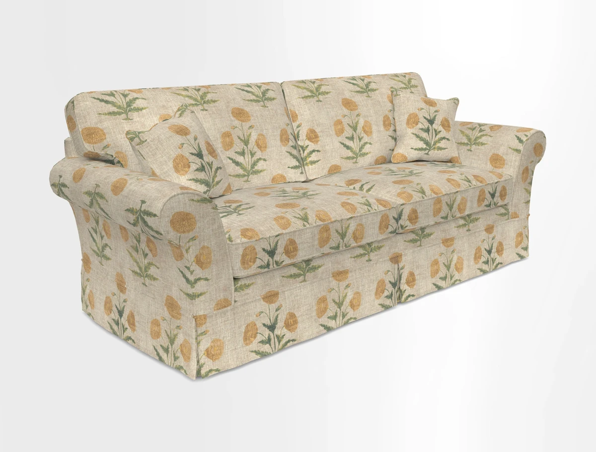 Lanhydrock 4 Seater Sofa in Floral Linens Lela Mystery Indigo