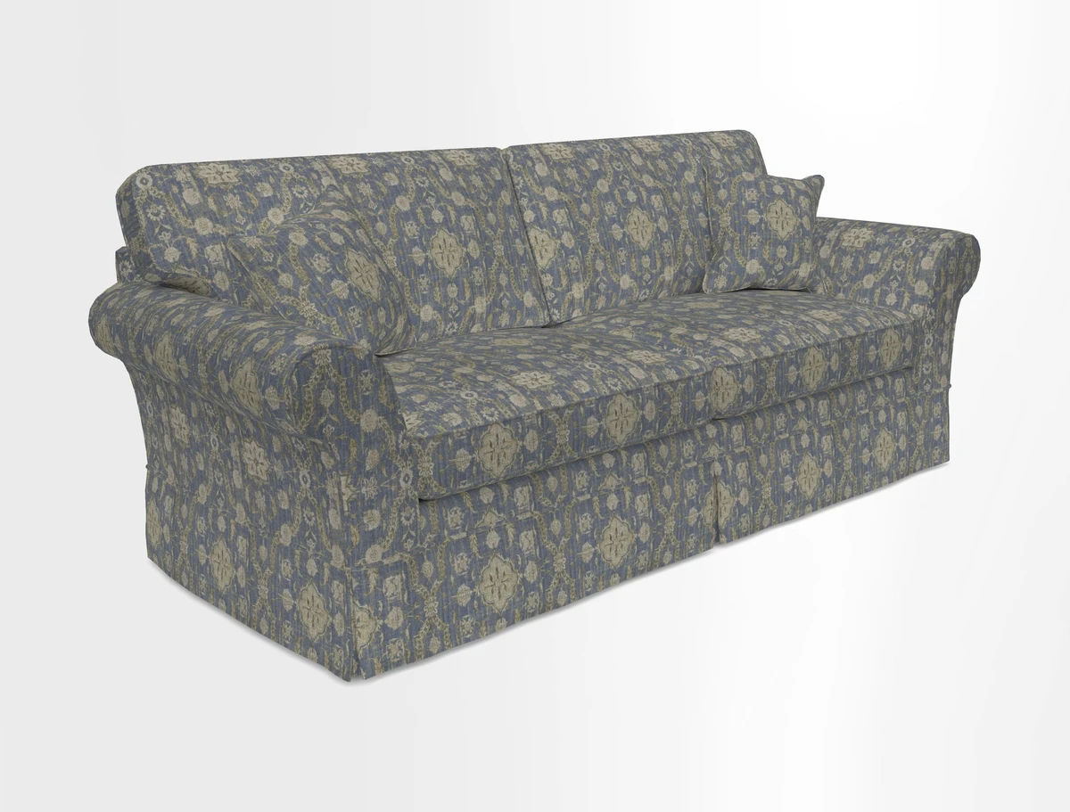 Lanhydrock 4 Seater Sofa in Floral Linens Lela Mystery Indigo