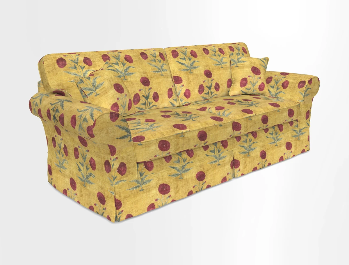 Lanhydrock 4 Seater Sofa in Floral Linens Lela Mystery Indigo