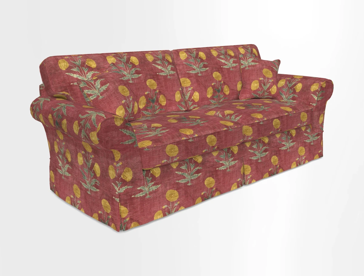 Lanhydrock 4 Seater Sofa in Floral Linens Lela Mystery Indigo