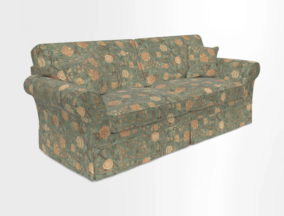 Lanhydrock 4 Seater Sofa in Floral Linens Lela Mystery Indigo
