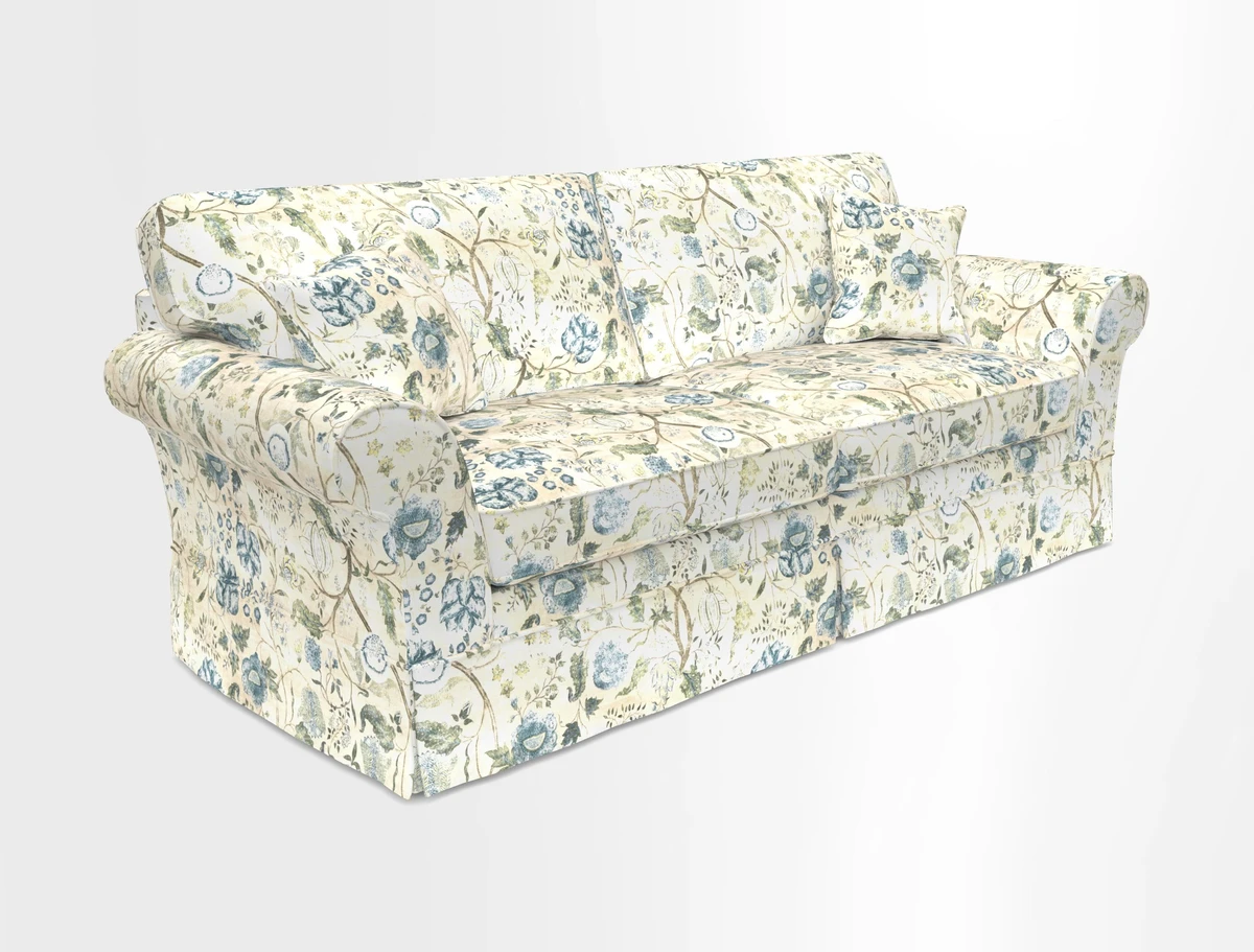 Lanhydrock 4 Seater Sofa in Floral Linens Lela Mystery Indigo
