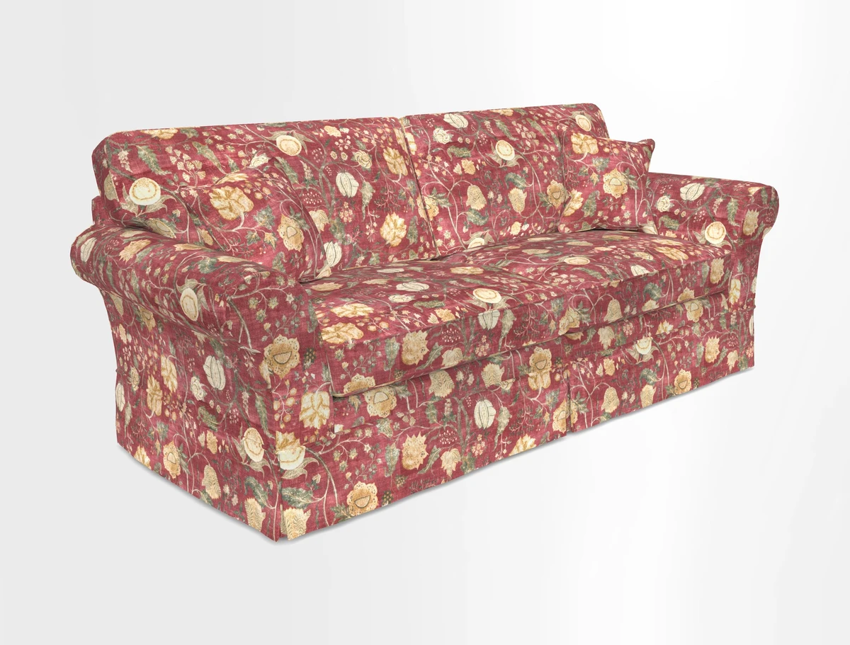Lanhydrock 4 Seater Sofa in Floral Linens Lela Mystery Indigo