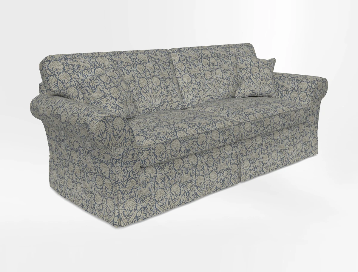 Lanhydrock 4 Seater Sofa in Floral Linens Lela Mystery Indigo