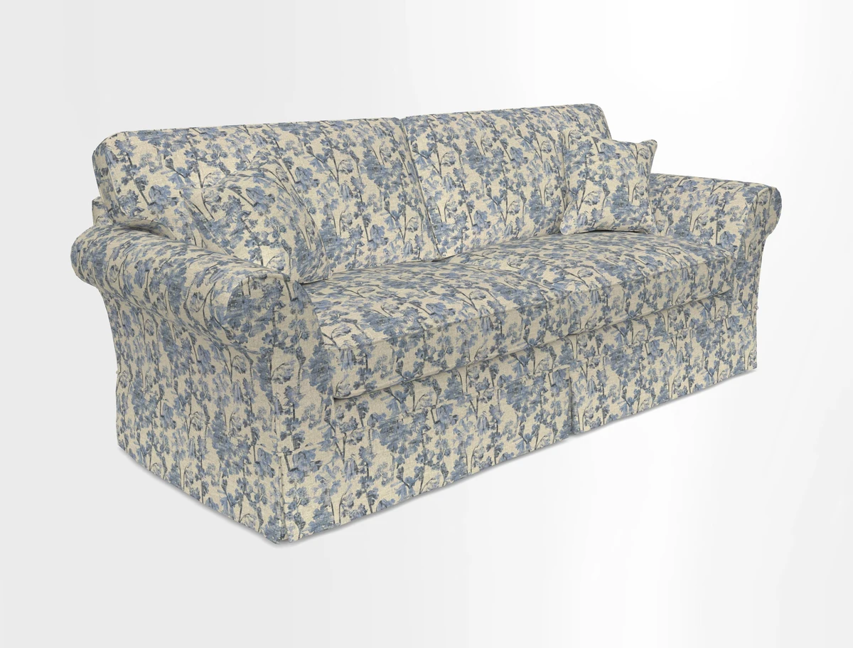 Lanhydrock 4 Seater Sofa in Floral Linens Lela Mystery Indigo