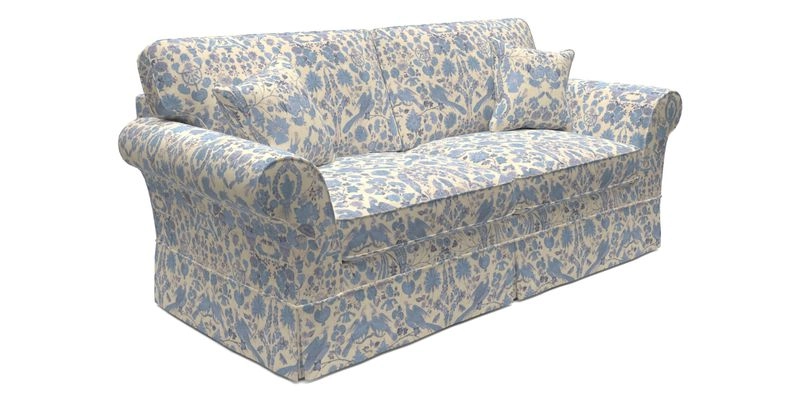 Lanhydrock 3 Seater Sofa in Floral Linens Lela Mystery Indigo