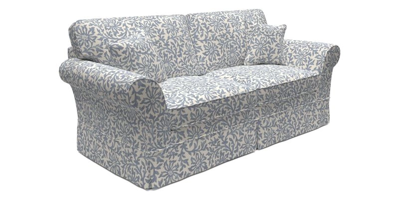 Lanhydrock 3 Seater Sofa in Floral Linens Lela Mystery Indigo