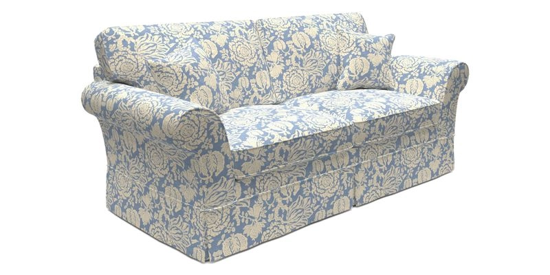 Lanhydrock 3 Seater Sofa in Floral Linens Lela Mystery Indigo