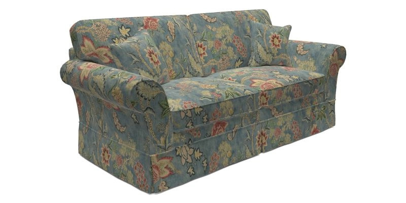 Lanhydrock 3 Seater Sofa in Floral Linens Lela Mystery Indigo