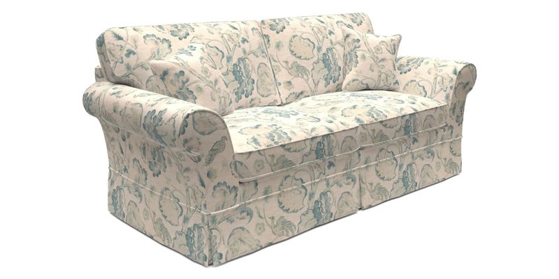Lanhydrock 3 Seater Sofa in Floral Linens Lela Mystery Indigo