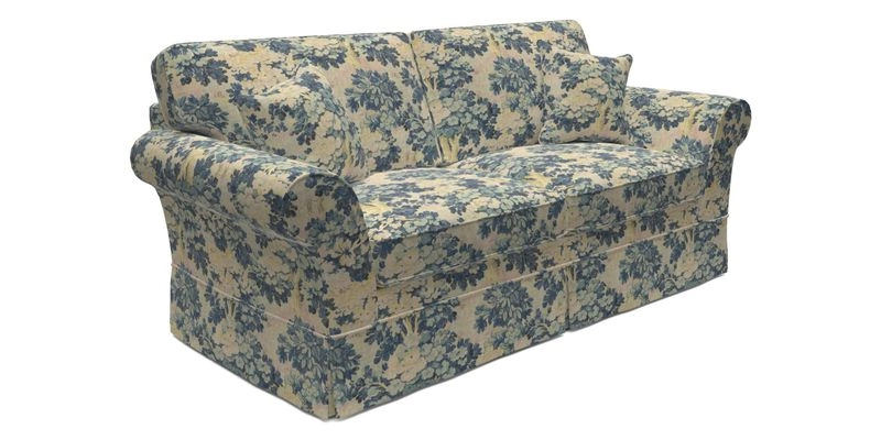 Lanhydrock 3 Seater Sofa in Floral Linens Lela Mystery Indigo