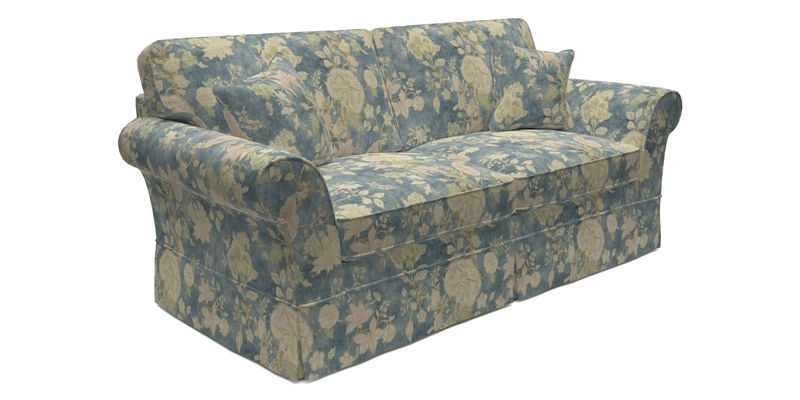 Lanhydrock 3 Seater Sofa in Floral Linens Lela Mystery Indigo