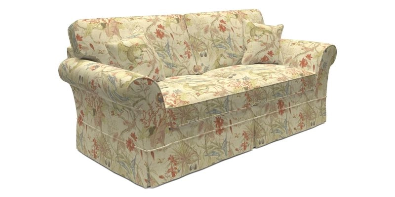 Lanhydrock 3 Seater Sofa in Floral Linens Lela Mystery Indigo