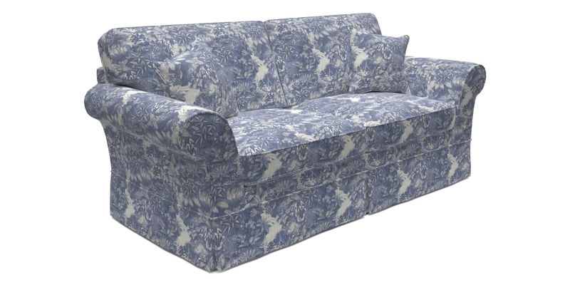 Lanhydrock 3 Seater Sofa in Floral Linens Lela Mystery Indigo