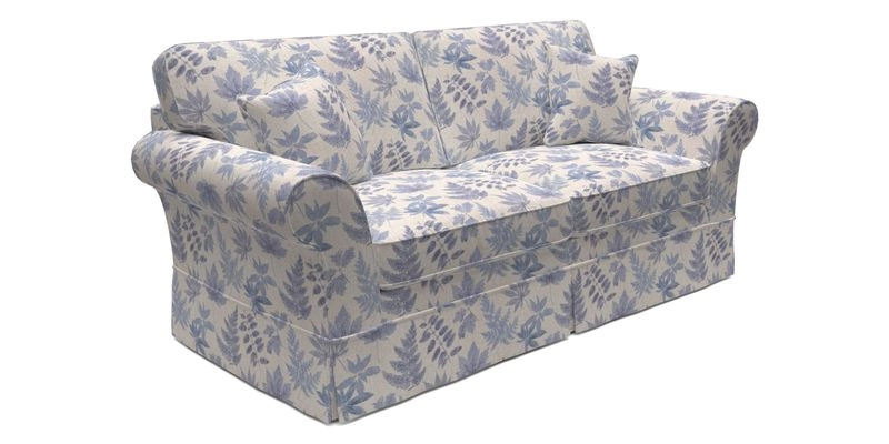 Lanhydrock 3 Seater Sofa in Floral Linens Lela Mystery Indigo