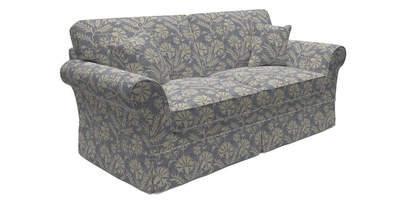 Lanhydrock 3 Seater Sofa in Floral Linens Lela Mystery Indigo