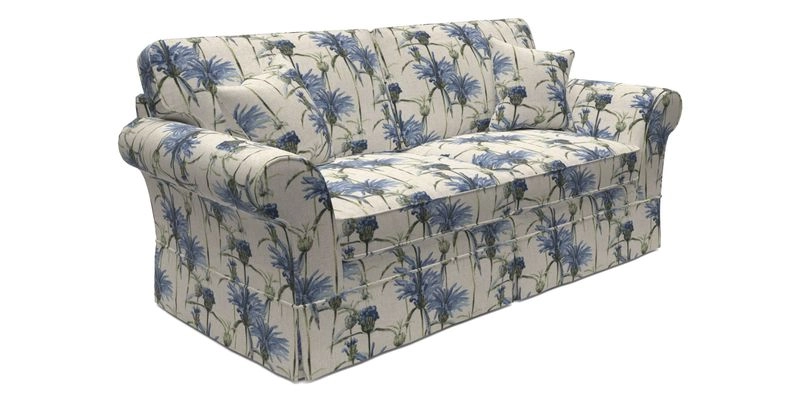 Lanhydrock 3 Seater Sofa in Floral Linens Lela Mystery Indigo