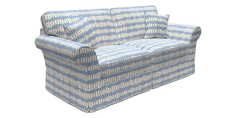 Lanhydrock 3 Seater Sofa in Floral Linens Lela Mystery Indigo