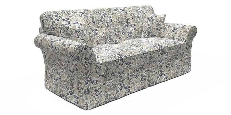 Lanhydrock 3 Seater Sofa in Floral Linens Lela Mystery Indigo