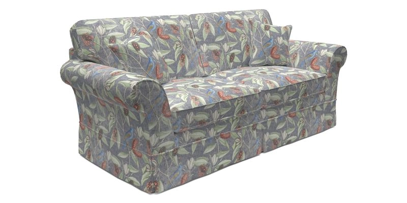 Lanhydrock 3 Seater Sofa in Floral Linens Lela Mystery Indigo