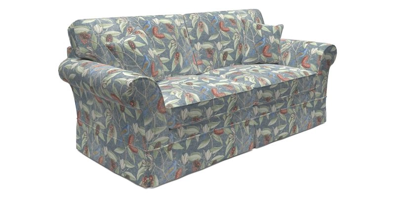 Lanhydrock 3 Seater Sofa in Floral Linens Lela Mystery Indigo