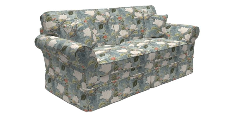 Lanhydrock 3 Seater Sofa in Floral Linens Lela Mystery Indigo