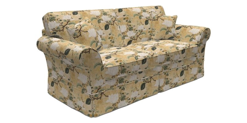 Lanhydrock 3 Seater Sofa in Floral Linens Lela Mystery Indigo