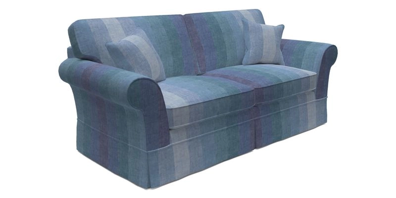 Lanhydrock 3 Seater Sofa in Floral Linens Lela Mystery Indigo