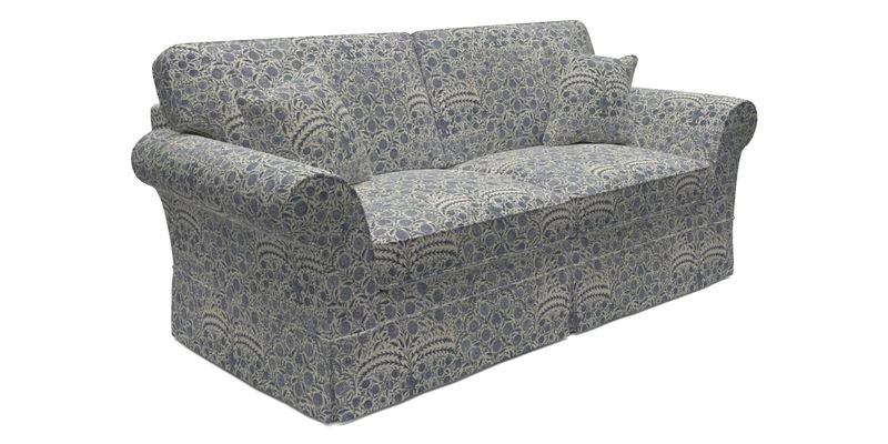 Lanhydrock 3 Seater Sofa in Floral Linens Lela Mystery Indigo