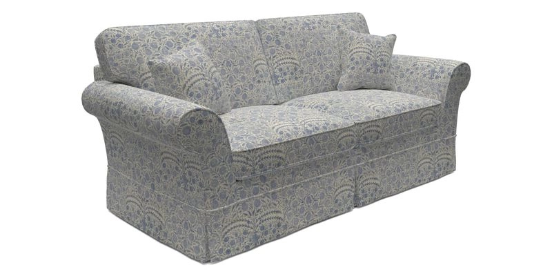 Lanhydrock 3 Seater Sofa in Floral Linens Lela Mystery Indigo