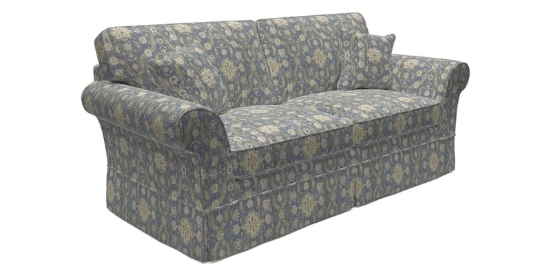 Lanhydrock 3 Seater Sofa in Floral Linens Lela Mystery Indigo