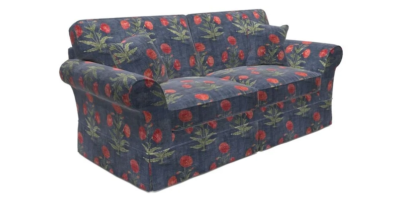 Lanhydrock 3 Seater Sofa in Floral Linens Lela Mystery Indigo