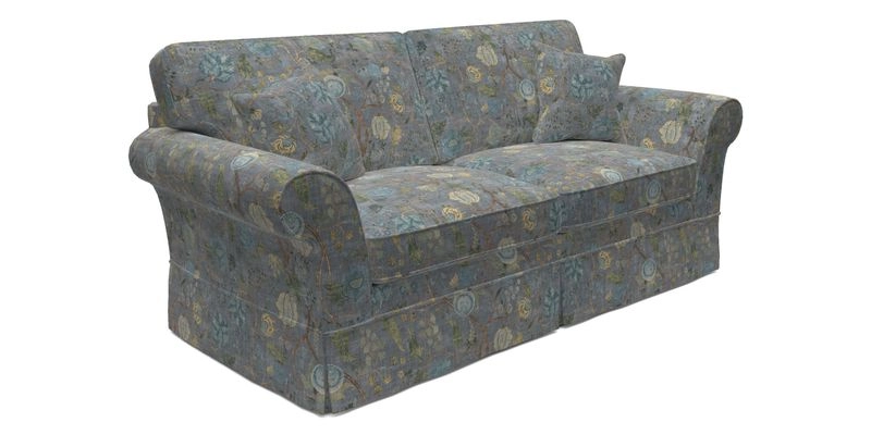 Lanhydrock 3 Seater Sofa in Floral Linens Lela Mystery Indigo