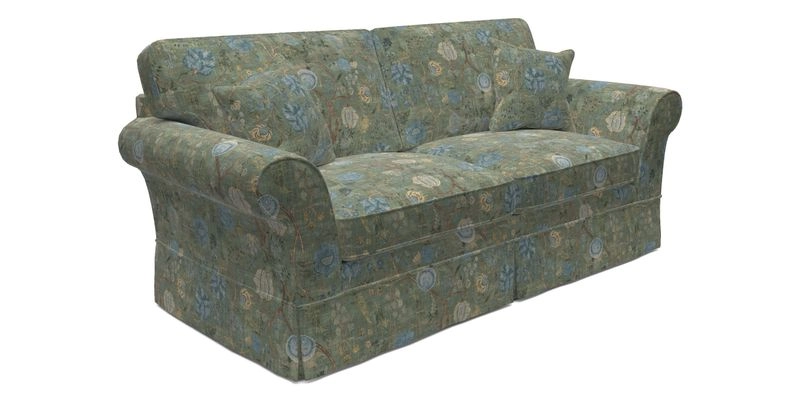 Lanhydrock 3 Seater Sofa in Floral Linens Lela Mystery Indigo