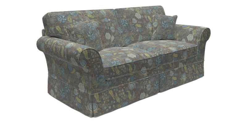 Lanhydrock 3 Seater Sofa in Floral Linens Lela Mystery Indigo