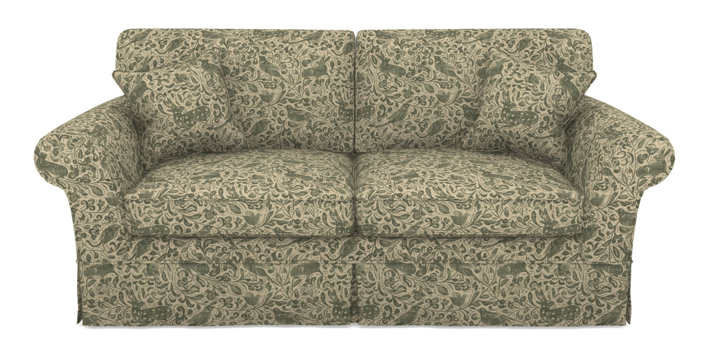 Product photograph of Lanhydrock 3 Seater Sofa In V A Drawn From Nature - Bird And Rabbit - Dark Green from Sofas and Stuff Limited