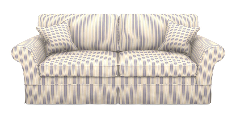 Product photograph of Lanhydrock 4 Seater Sofa In Cloth 22 - Racing Stripes Ayr - Blueberry from Sofas and Stuff Limited