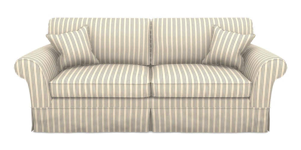 Product photograph of Lanhydrock 4 Seater Sofa In Cloth 22 - Racing Stripes Ayr - Charcoal from Sofas and Stuff Limited