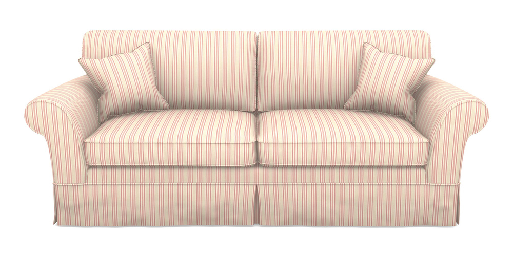 Product photograph of Lanhydrock 4 Seater Sofa In Cloth 22 - Racing Stripes Ayr - Cherry from Sofas and Stuff Limited