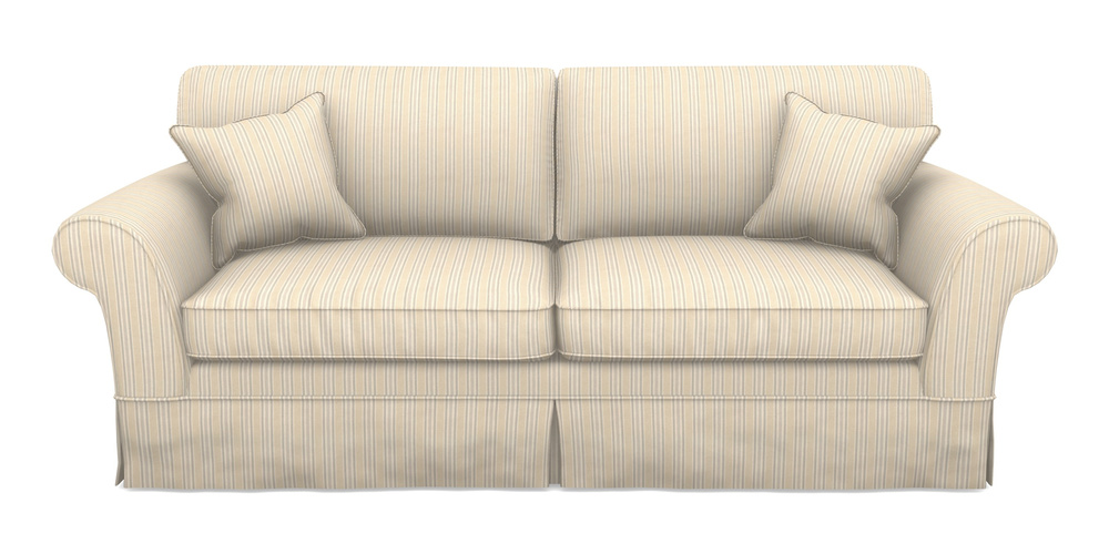 Product photograph of Lanhydrock 4 Seater Sofa In Cloth 22 - Racing Stripes Ayr - Dove from Sofas and Stuff Limited