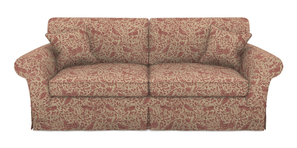 Product photograph of Lanhydrock 4 Seater Sofa In V A Drawn From Nature - Bird And Rabbit - Red from Sofas and Stuff Limited