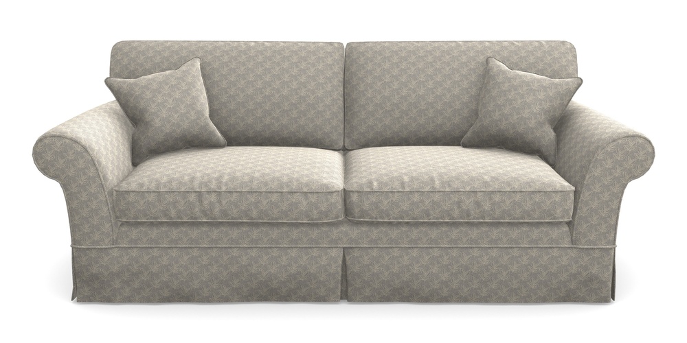 Product photograph of Lanhydrock 4 Seater Sofa In Cloth 21 - Decorative Leaf - Magnesium from Sofas and Stuff Limited